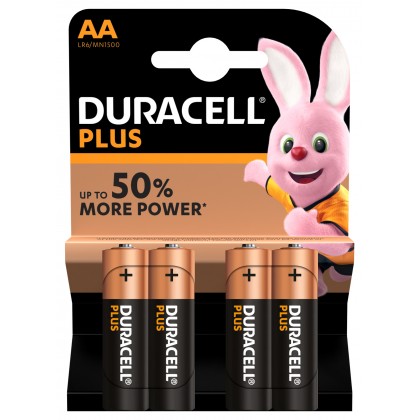 Pila alcalina Duracell PLUS POWER AA LR6 - 4 pilas