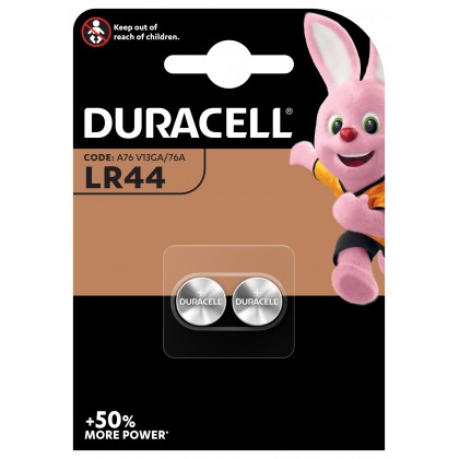 Pilas de botón alcalina Duracell LR44 - 2 unidades