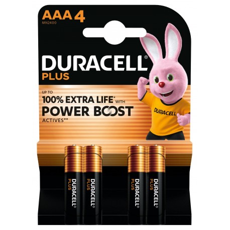 Pila Duracell alcalina AAA PLUS POWER LR03 - 4 unidades